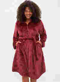 Dressing gown with zip and pockets, Rose, Model