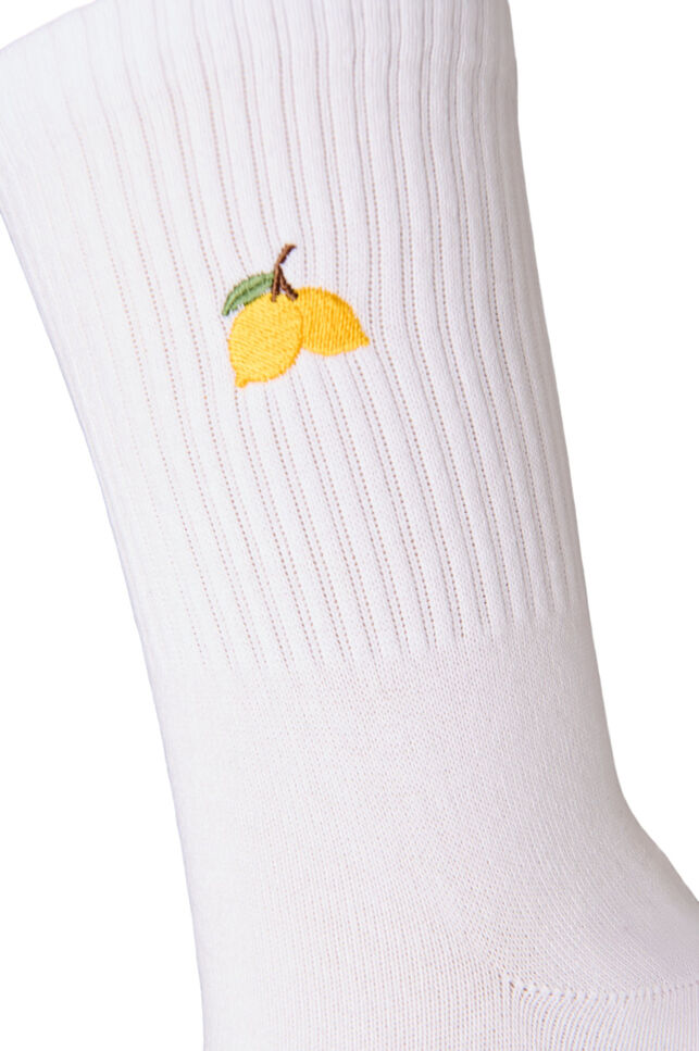 Cotton socks with patterns, White, Packshot image number 2