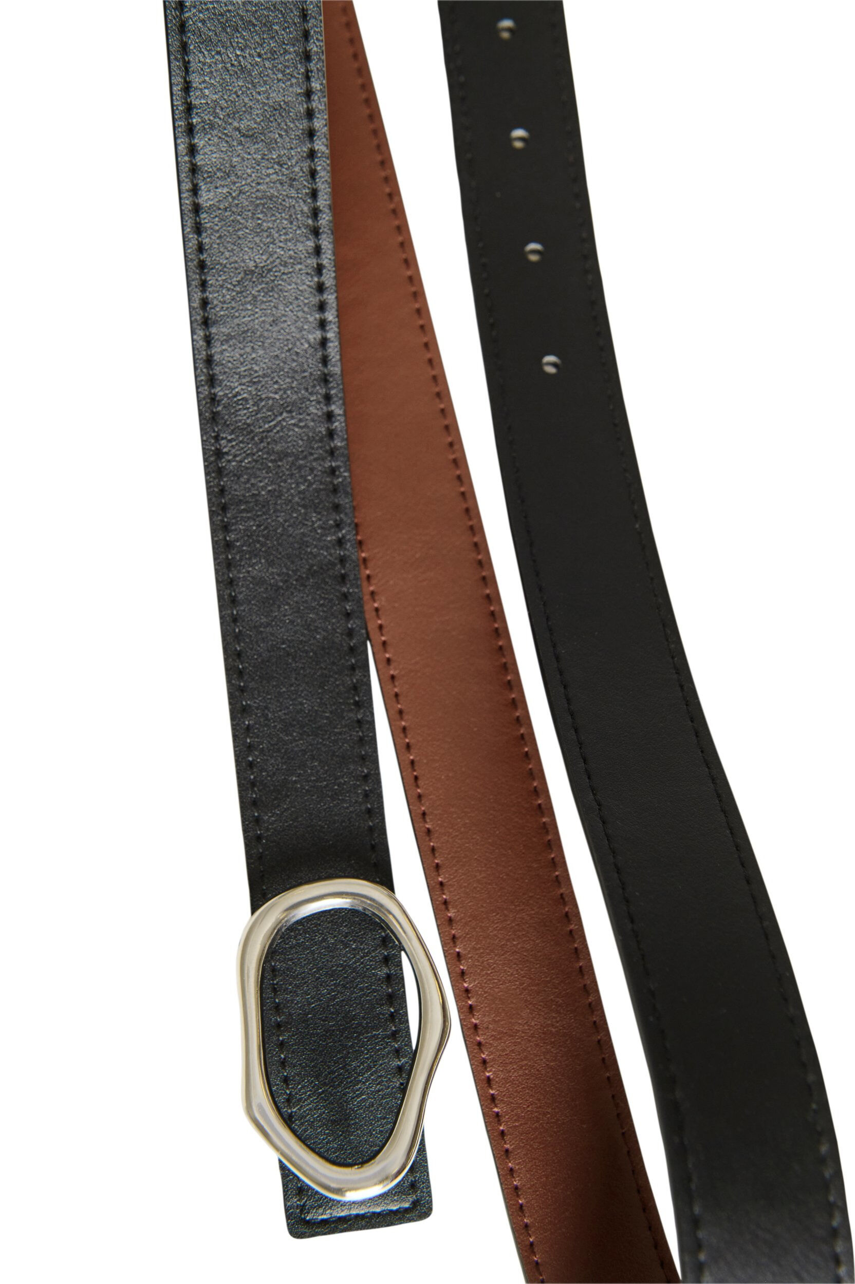ZizzifashionReversible belt with interchangeable buckles, Black, Packshot image number 3