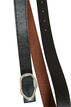 Reversible belt with interchangeable buckles, Black, Packshot image number 3