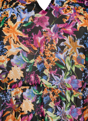 FLASH - Printed tunic with 3/4 sleeves, Orange Pink Flower , Packshot image number 2