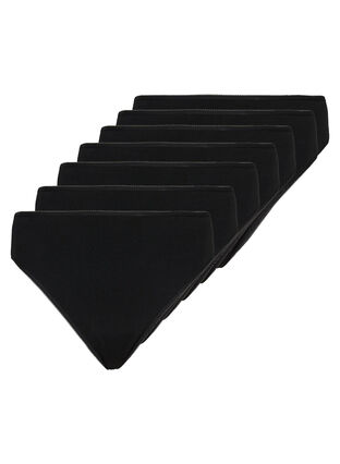 7-pack thong in cotton, Black, Packshot image number 0