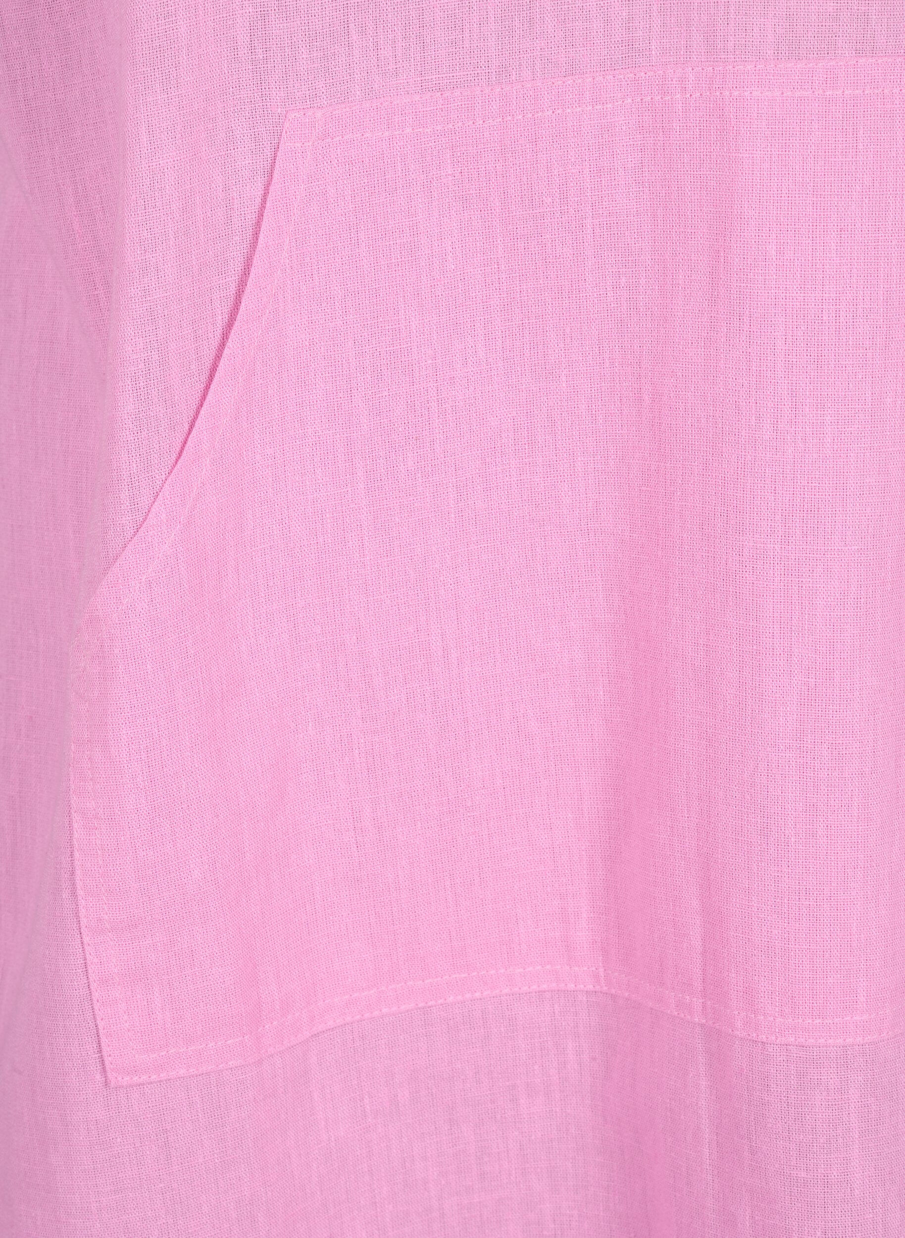Zizzifashion Cotton blend hooded dress with linen, Rosebloom, Packshot image number 2