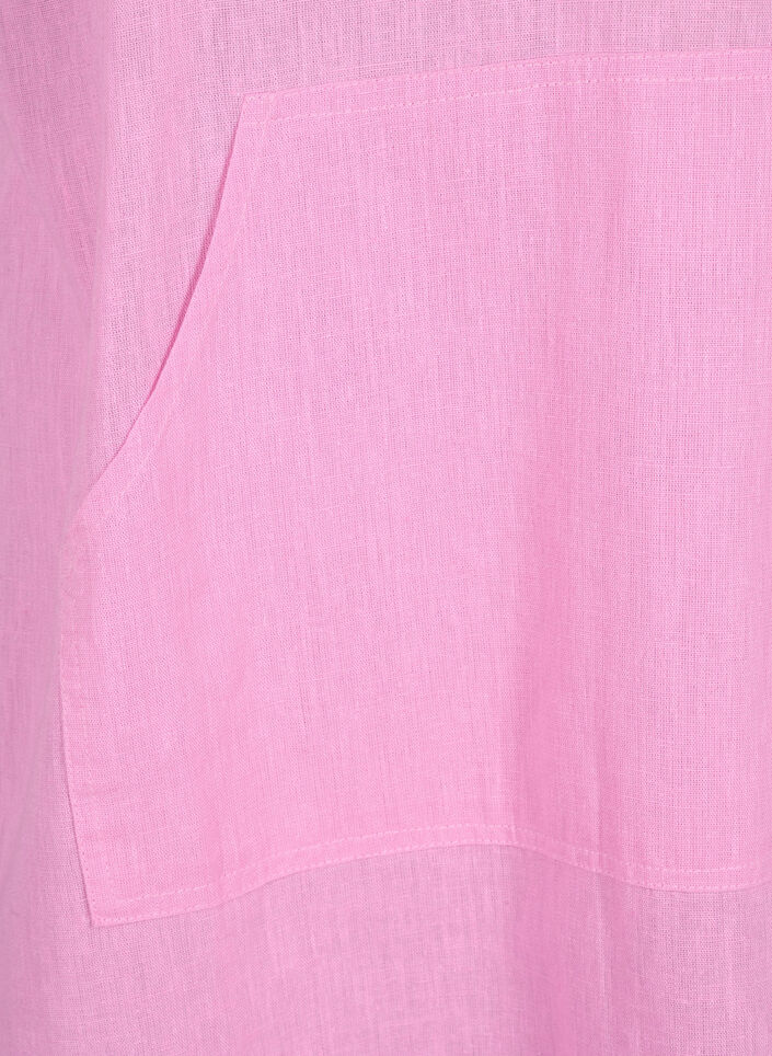 Cotton blend hooded dress with linen, Rosebloom, Packshot image number 2