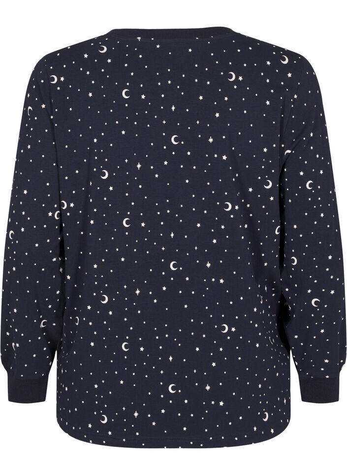 Night blouse with a print, Night Sky AOP, Packshot image number 1