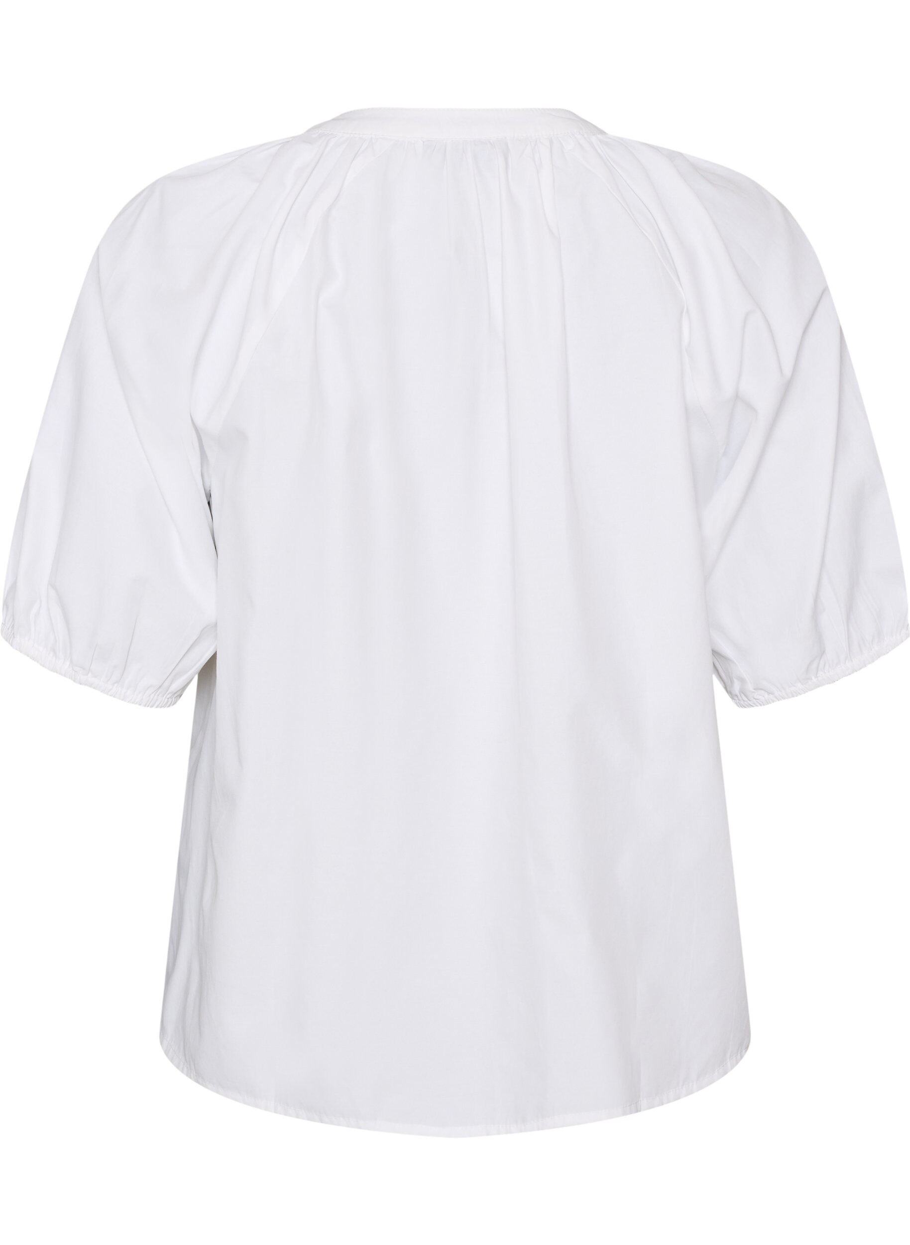 ZizzifashionShirt blouse with button fastening and tie-belt, White, Packshot image number 1