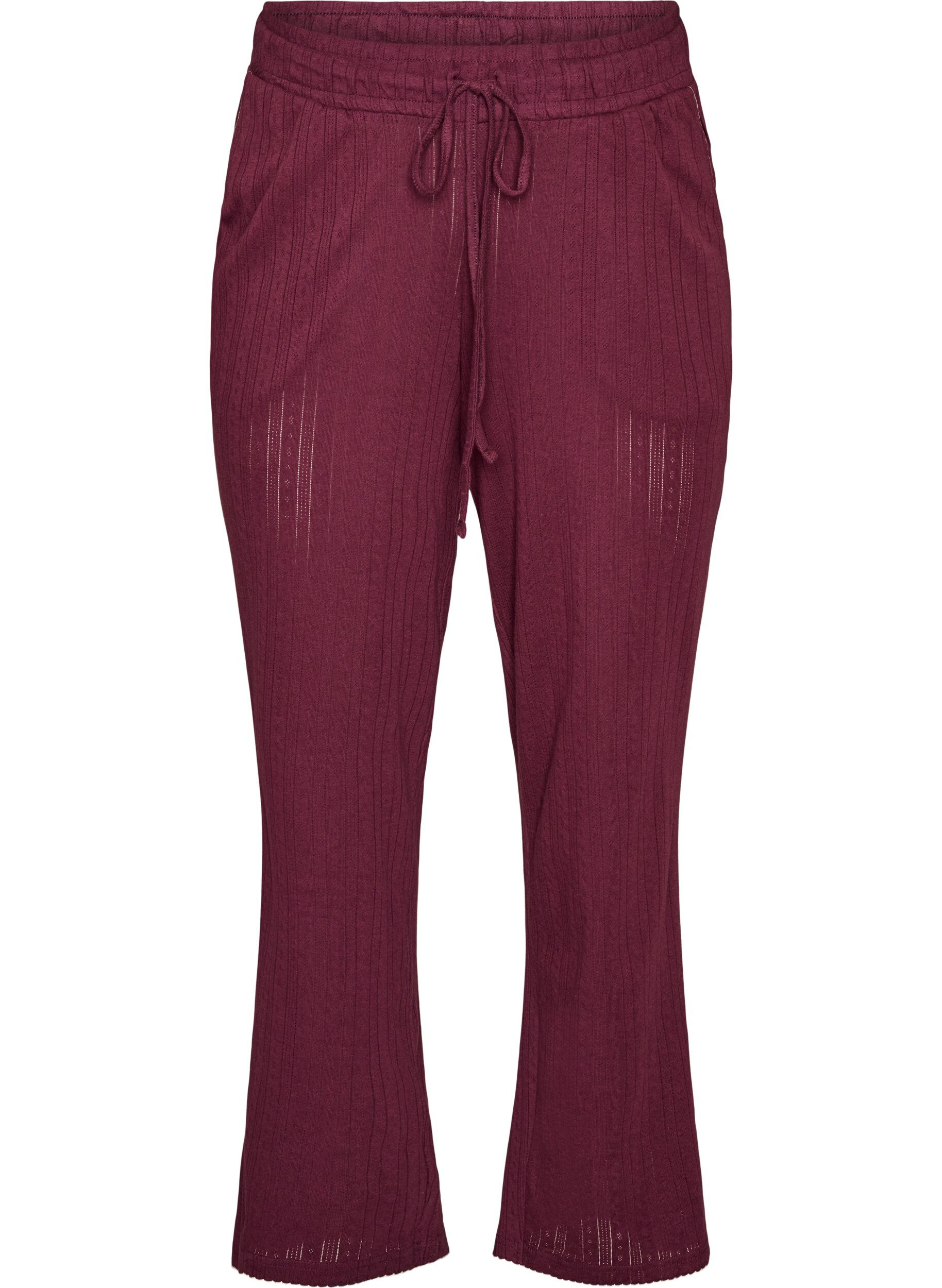 Organic cotton pyjama bottoms with eyelet embroidery