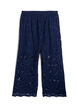 Lace trousers with a high waist and pockets, Blue, Packshot image number 1