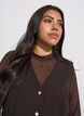 Fitted mesh blouse with long sleeves, Brown, Model image number 3