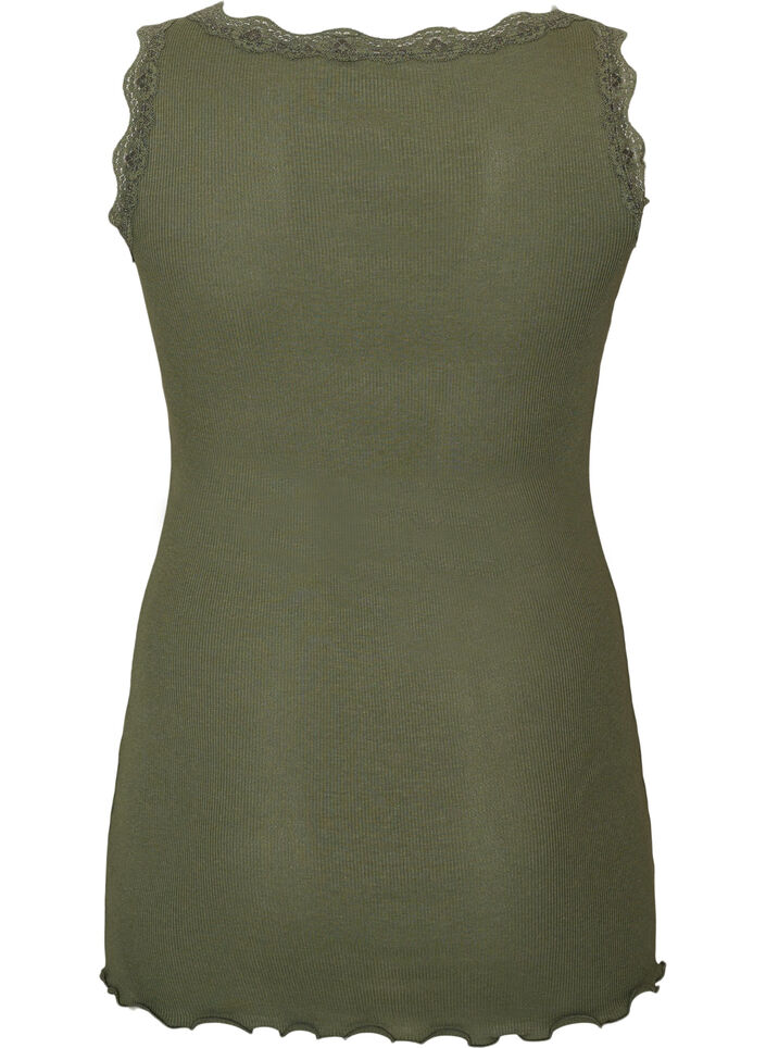 Top with lace trim, Green, Packshot image number 1