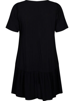 FLASH - Dress in viscose with cutline, Black, Packshot image number 1