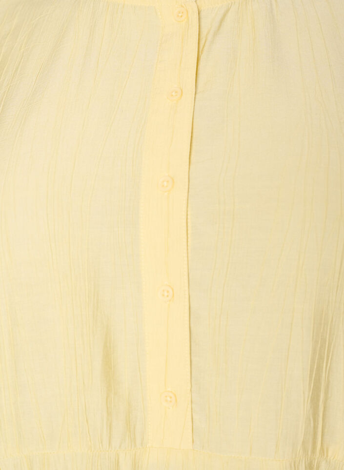 Short viscose dress with ruffle details, Yellow, Packshot image number 2