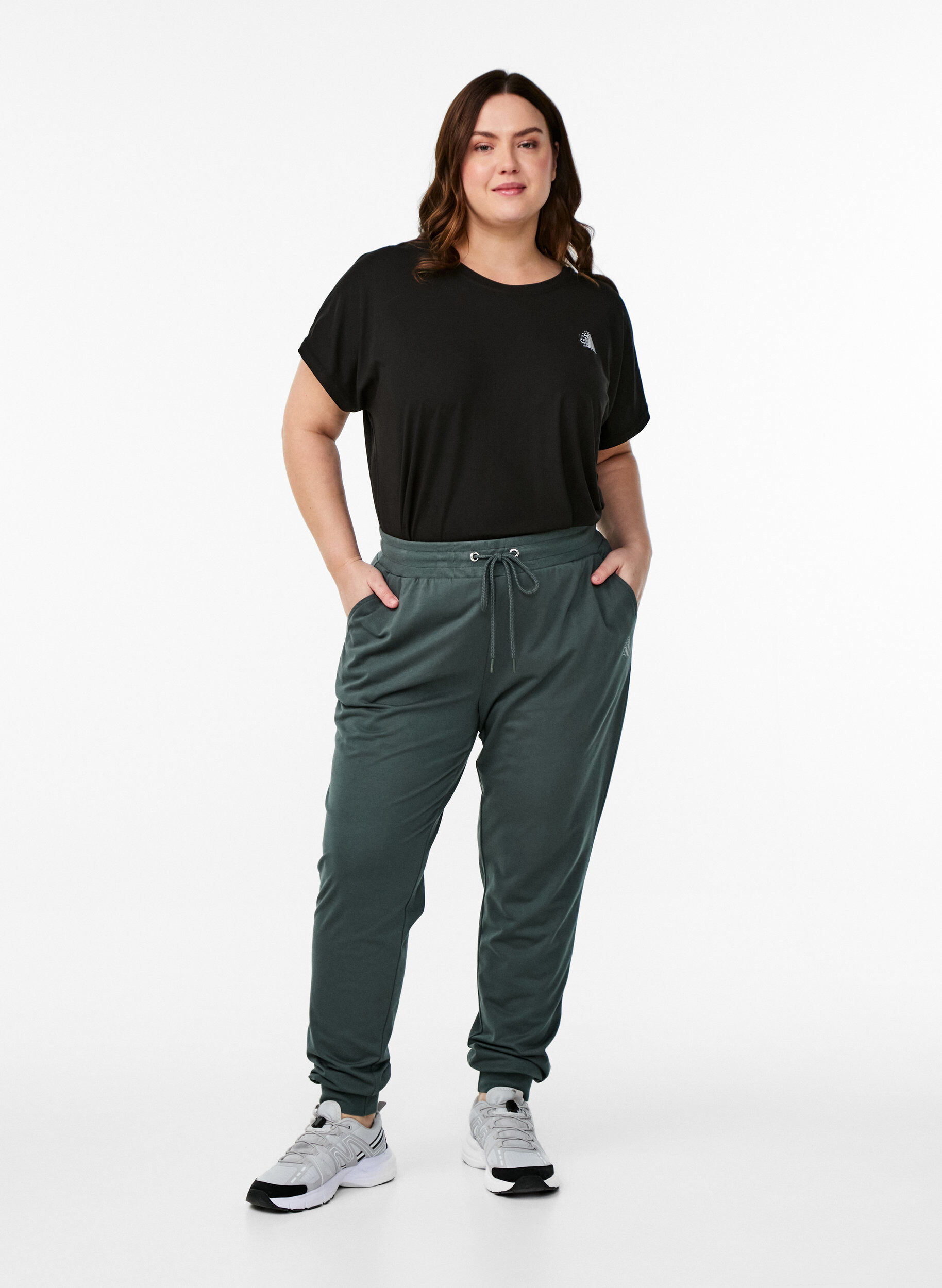 Loose tracksuit trousers with pockets, Green, Model