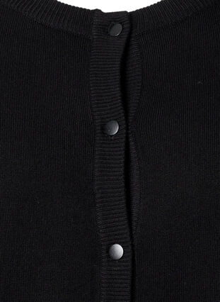 Ribbed cardigan with button closure, Black, Packshot image number 2
