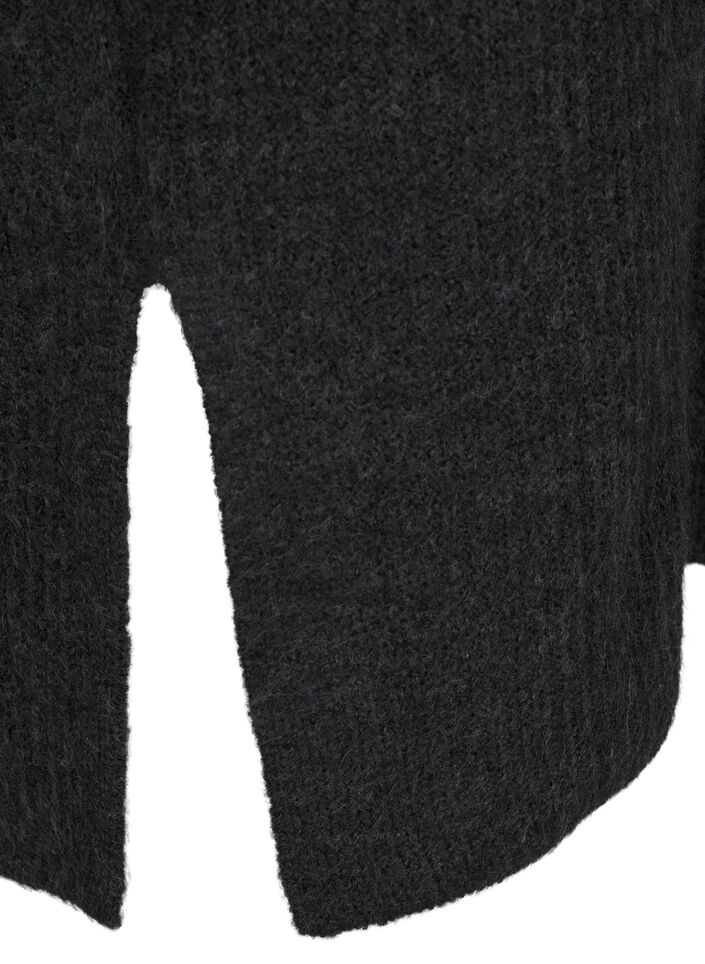 Knitted dress with turtleneck, Dark Grey, Packshot image number 3