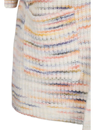 Marled knitted cardigan with cropped sleeves, Multi Color, Packshot image number 3