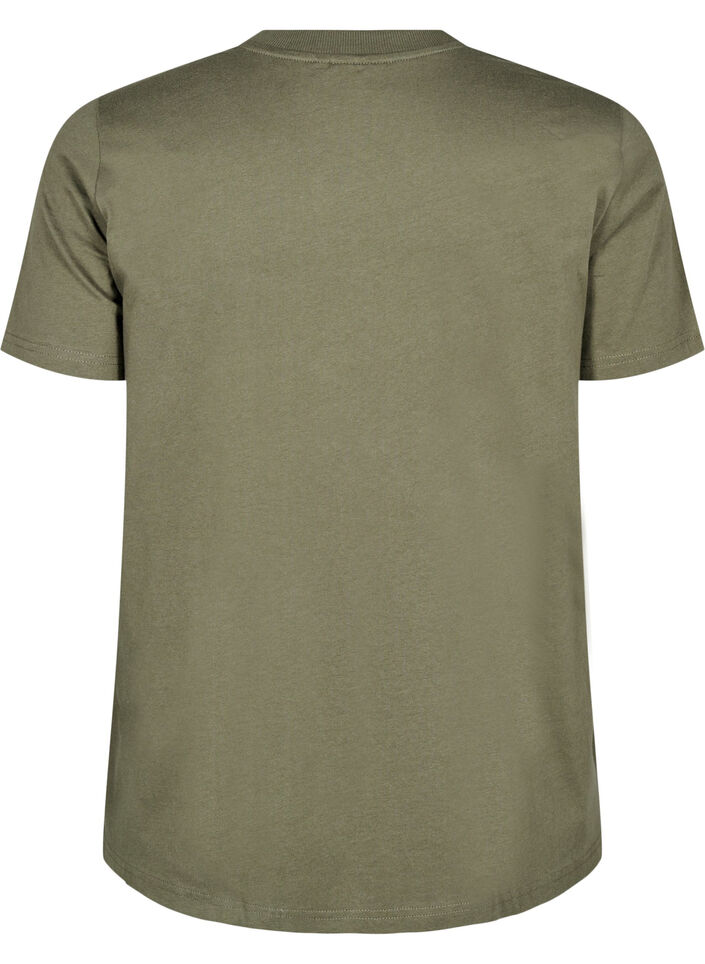 Basic cotton T-shirt with round neck, Green, Packshot image number 1