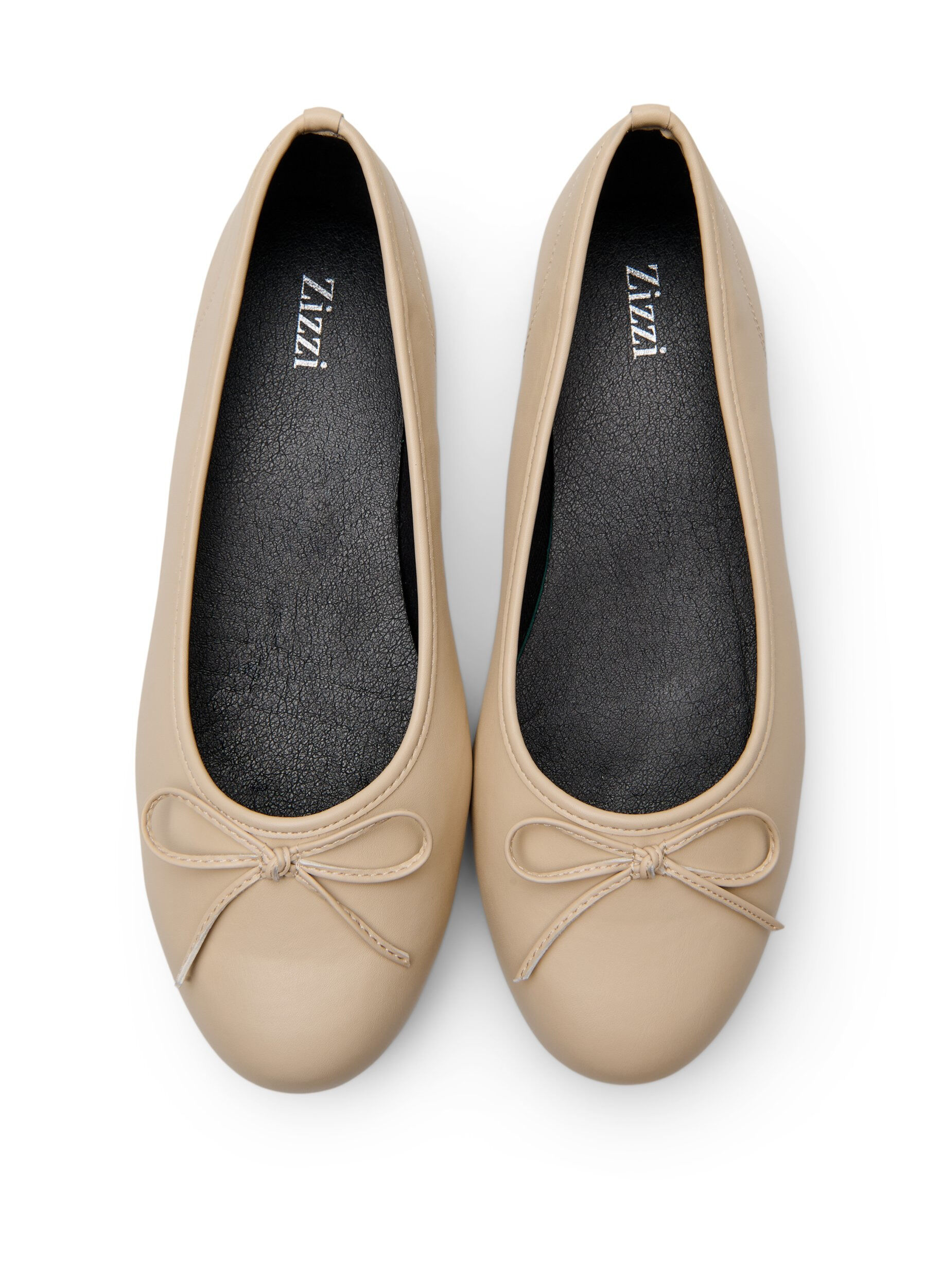 Zizzifashion Wide fit - Ballerina with bow, Beige, Packshot image number 2