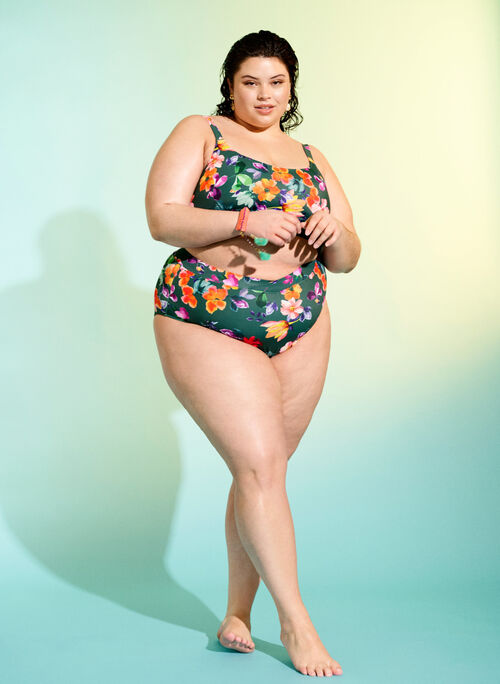 Bikini briefs with print and high waist, Meave Print, Image