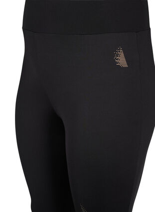 Cropped sports leggings with print details, Black Rose, Packshot image number 2