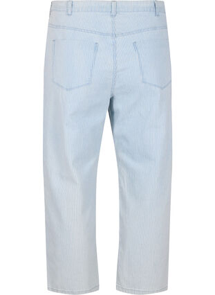 Straight, ankle length jeans with stripes, Light Blue Stripe, Packshot image number 1