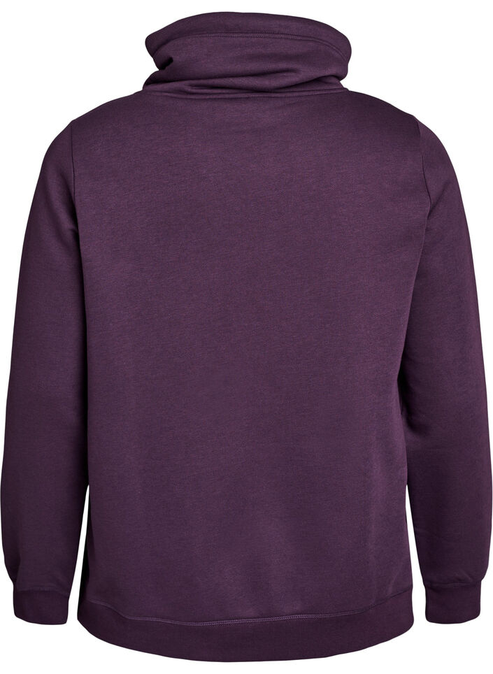 Sweatshirt with high collar and pockets, Purple, Packshot image number 1