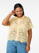 Lace shirt blouse with pearl buttons, Yellow, Model image number 0