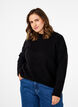 Jumper with a striped pattern and long sleeves, Black Mel., Model image number 0