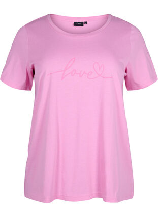 Crew neck cotton T-shirt with print, RoseBloom W. Love, Packshot image number 0