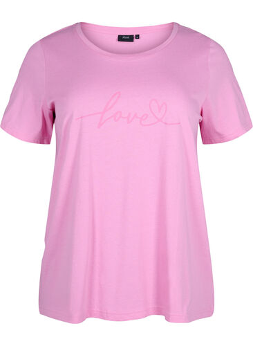Crew neck cotton T-shirt with print, RoseBloom W. Love, Packshot image number 0