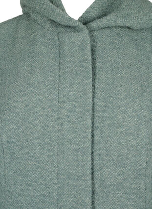 Bouclé coat with wool, Balsam Green Mel., Packshot image number 2