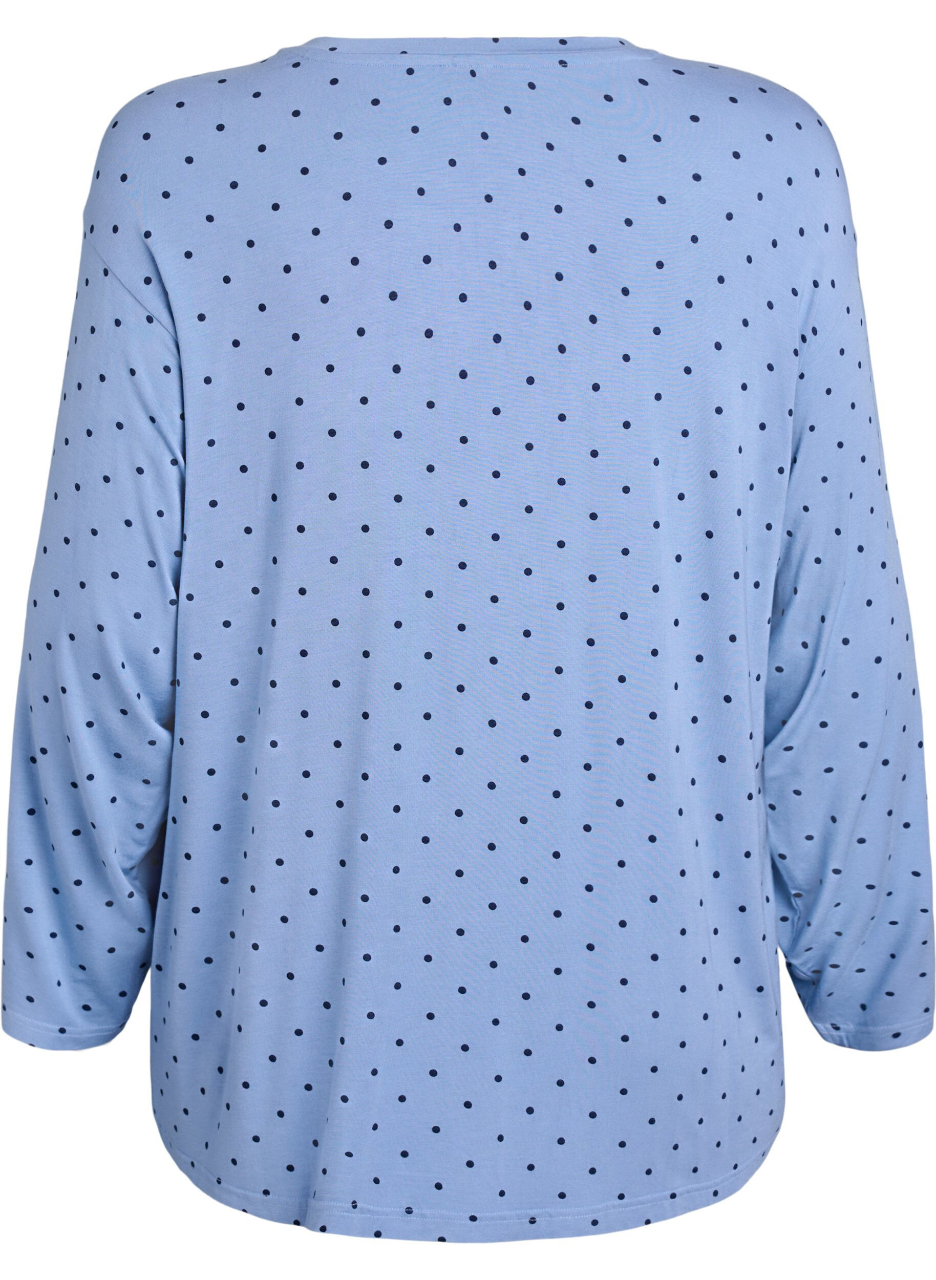 Zizzifashion Night blouse in modal with long sleeves, Blue, Packshot image number 1
