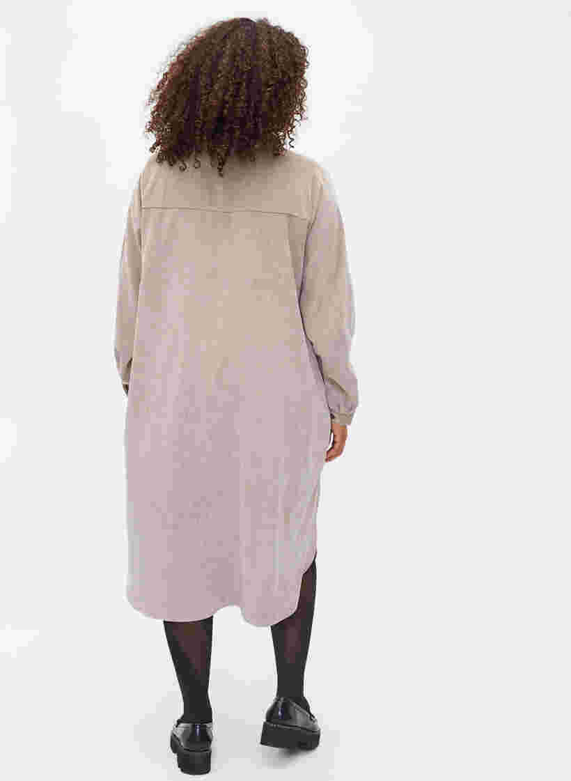 Shirt dress in velvet, Fungi, Model image number 1