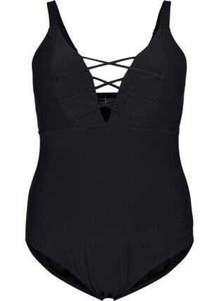 Swimsuit with string detail, Black, Packshot image number 0