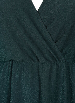 Glitter dress with wrap look and long sleeves, Black Scarab, Packshot image number 2