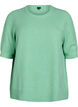 Knitted blouse with short sleeves, Green, Packshot image number 0
