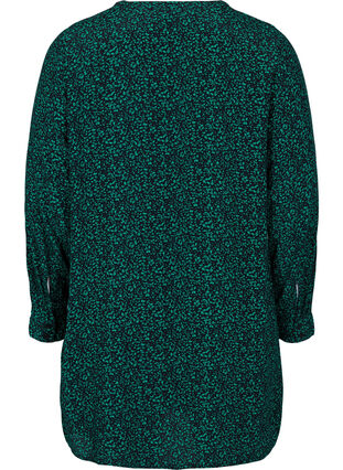 Viscose tunic with print, Black Green AOP, Packshot image number 1