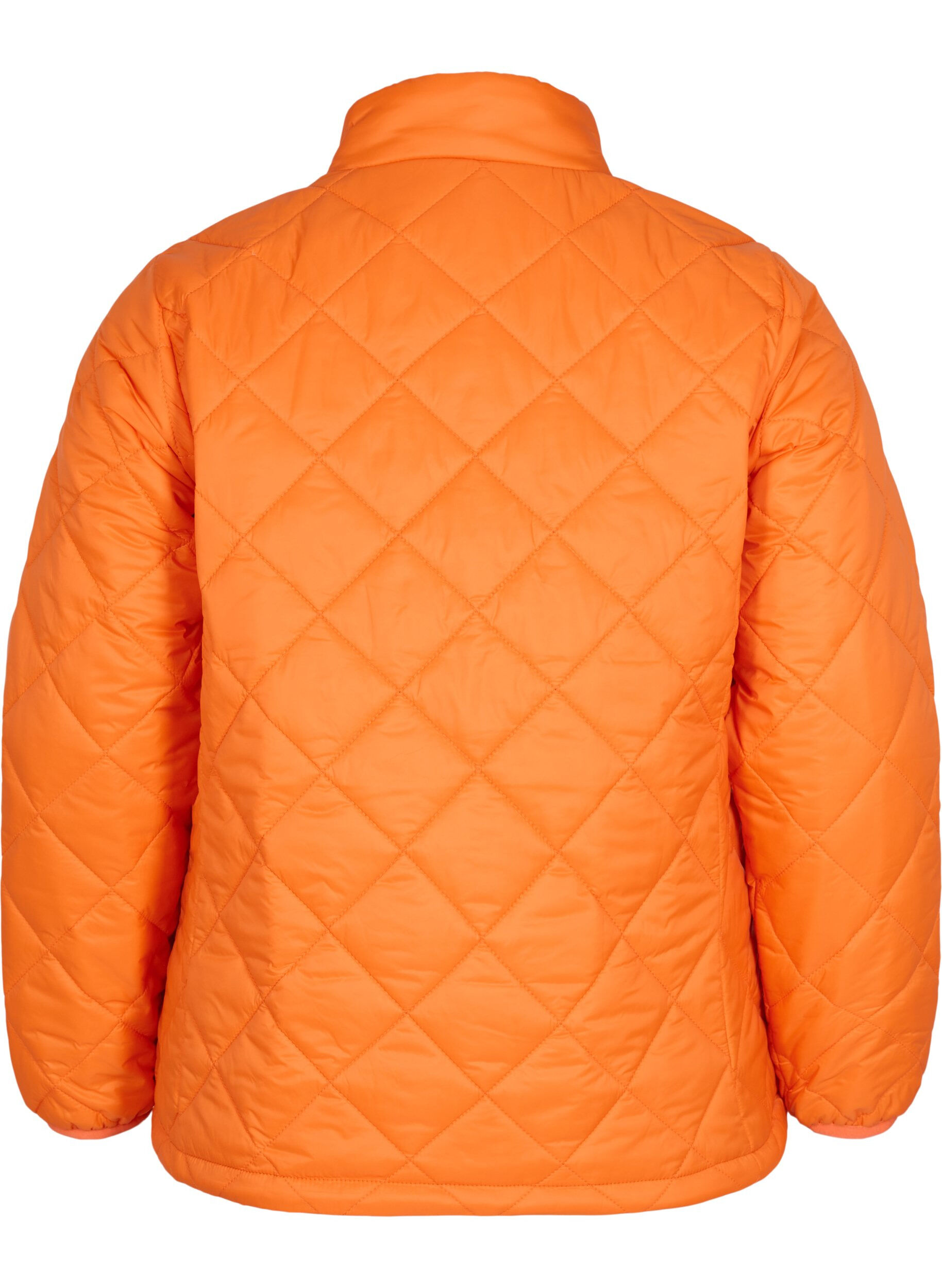 Zizzifashion Lightweight quilted jacket with zip and pockets, Mandarin Orange, Packshot image number 1