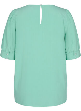 A-line blouse in viscose, Dusty Jade Green, Packshot image number 1