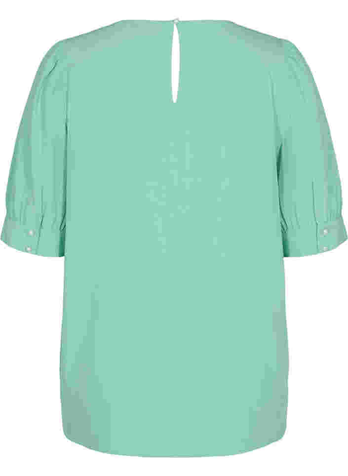A-line blouse in viscose, Dusty Jade Green, Packshot image number 1