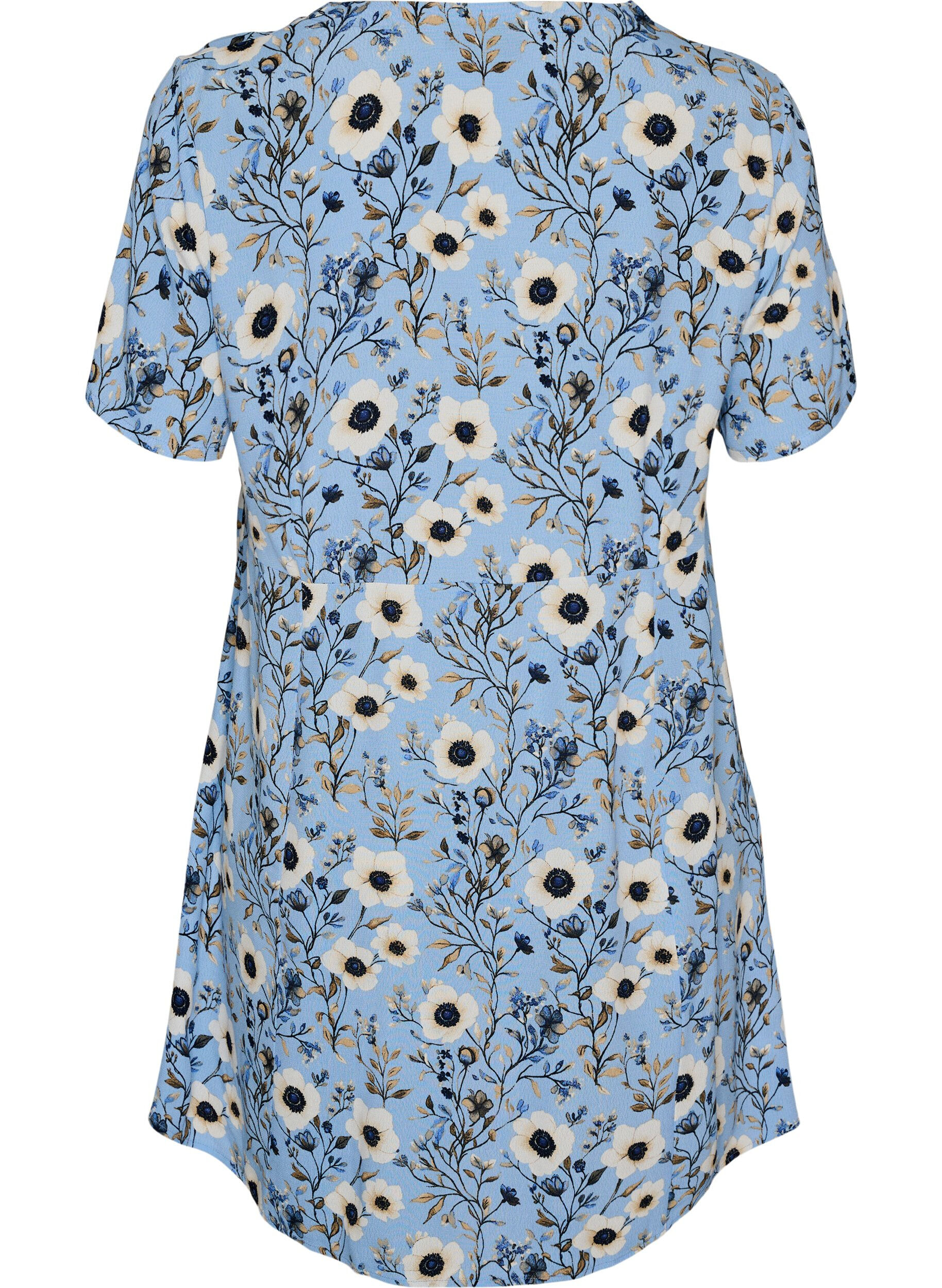 ZizzifashionShort dress with floral print, Blue, Packshot image number 1