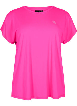 Short-sleeved workout t-shirt, Neon Pink Glo, Packshot image number 0