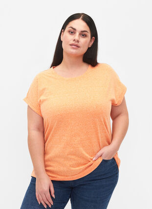 Melange t-shirt with short sleeves, Exuberance Mél, Model image number 0
