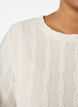 Blouse with a textured pattern and short sleeves, Beige, Model image number 3
