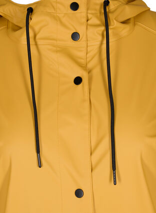 Rain jacket with hood and button fastening, Spruce Yellow, Packshot image number 2