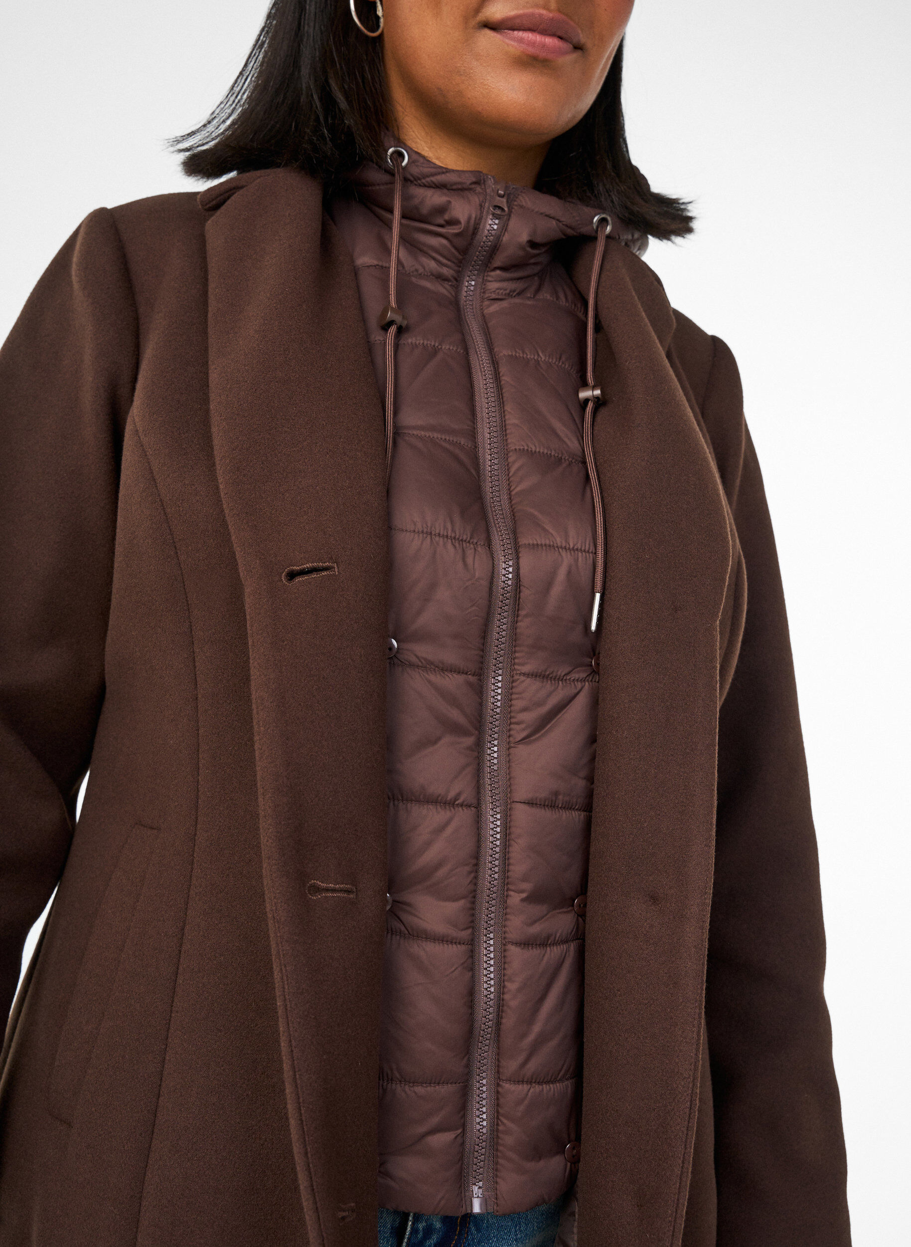 ZizzifashionCoat with detachable padded insert, Brown, Model image number 4