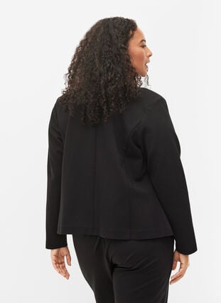 Short blazer without fastening, Black, Model image number 1