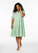 Knee-length cotton muslin dress with an A-line cut, Green, Model image number 1