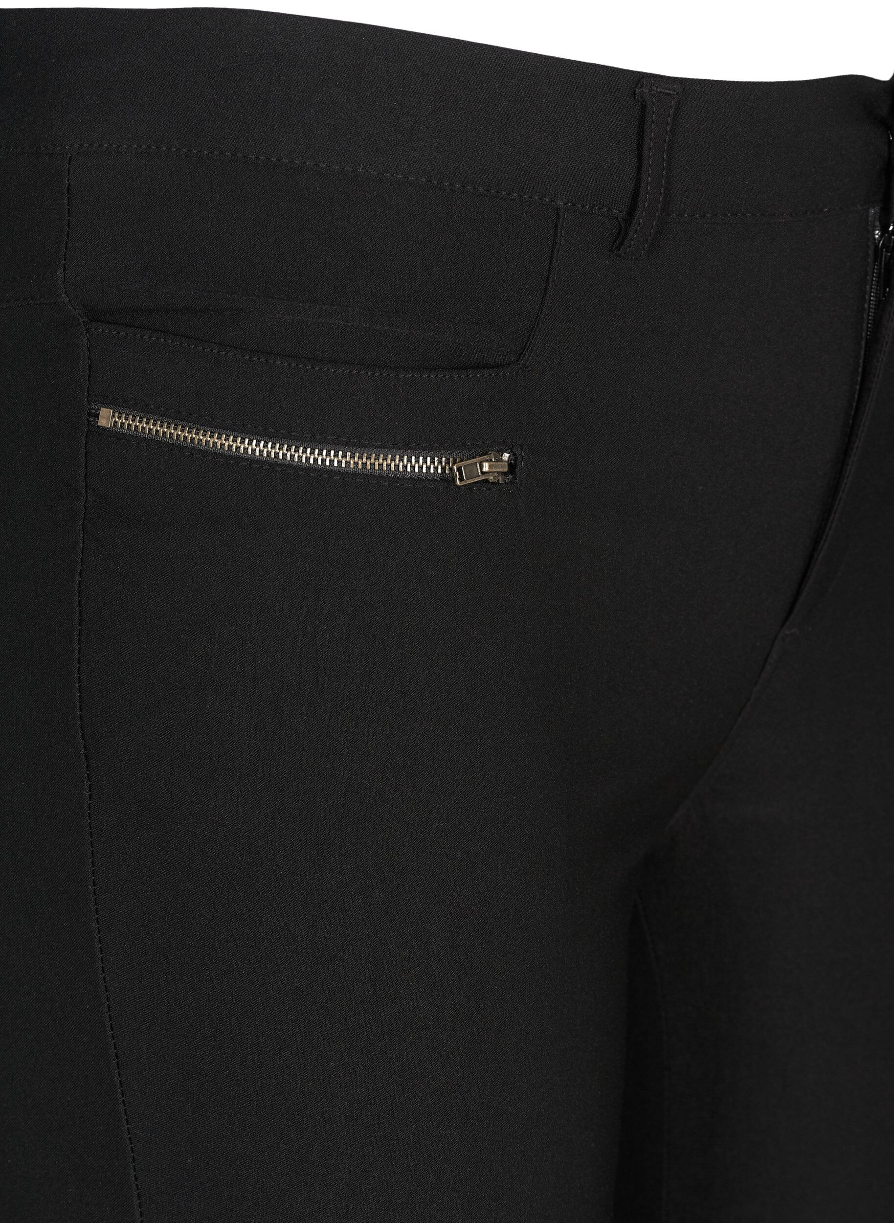 Zizzifashion Close-fitting capri trousers in viscose blend, Black, Packshot image number 2