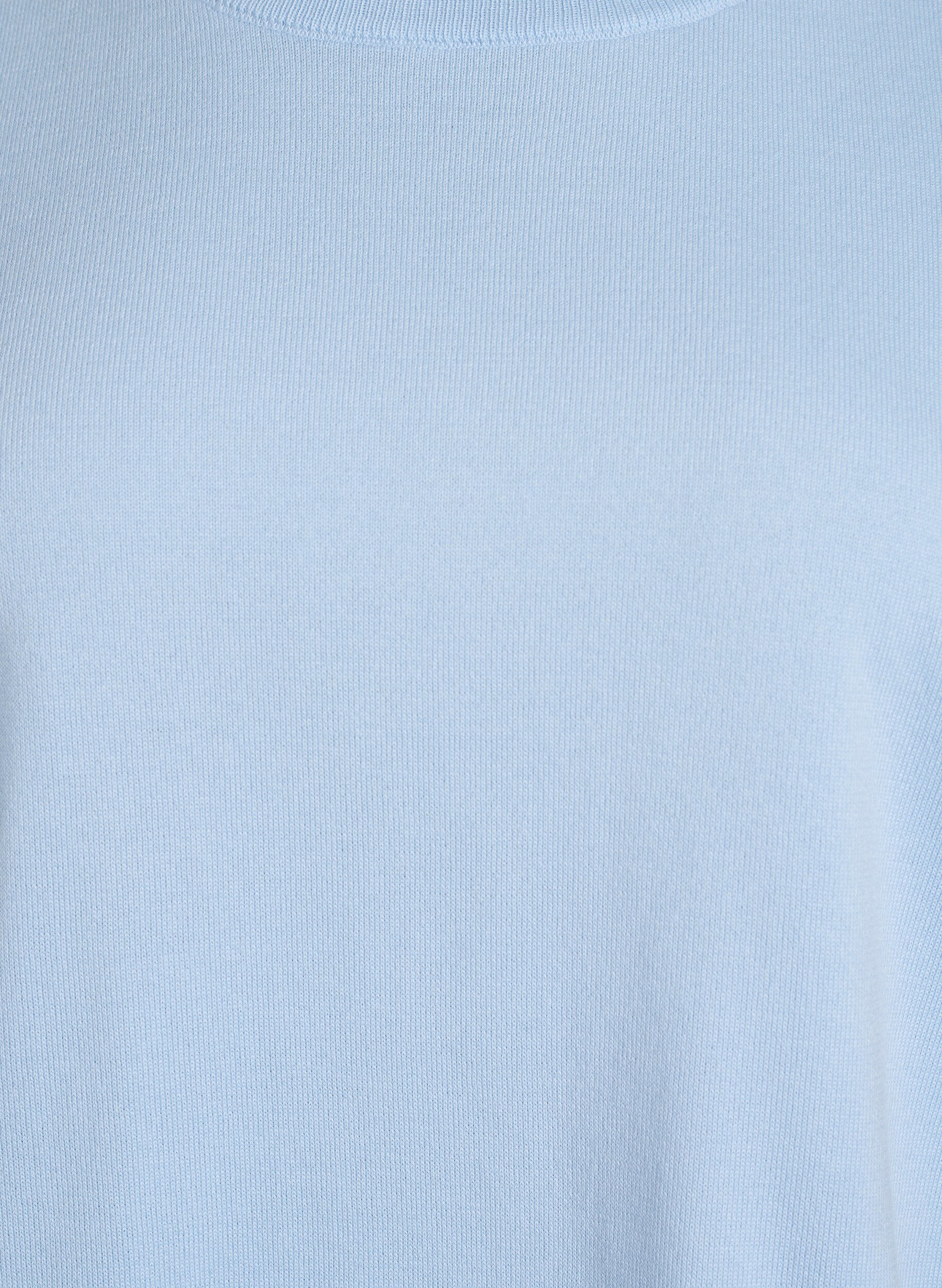 ZizzifashionFine-knit blouse with short sleeves, Light Blue, Packshot image number 2